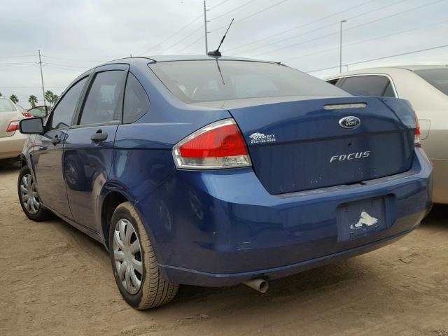 1FAHP34N48W228099 - 2008 FORD FOCUS S/SE BLUE photo 3