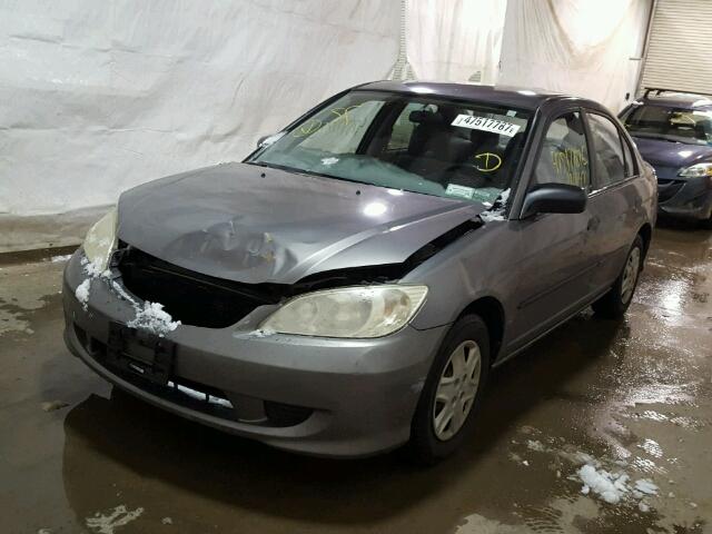 1HGES16475L001413 - 2005 HONDA CIVIC DX GRAY photo 2