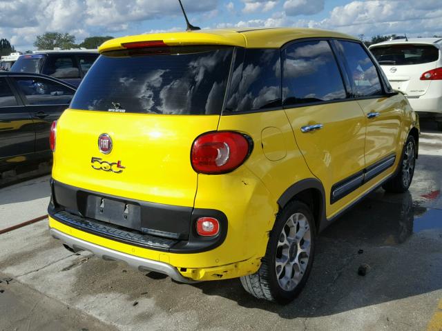 ZFBCFADH3FZ031221 - 2015 FIAT 500L TREKK YELLOW photo 4