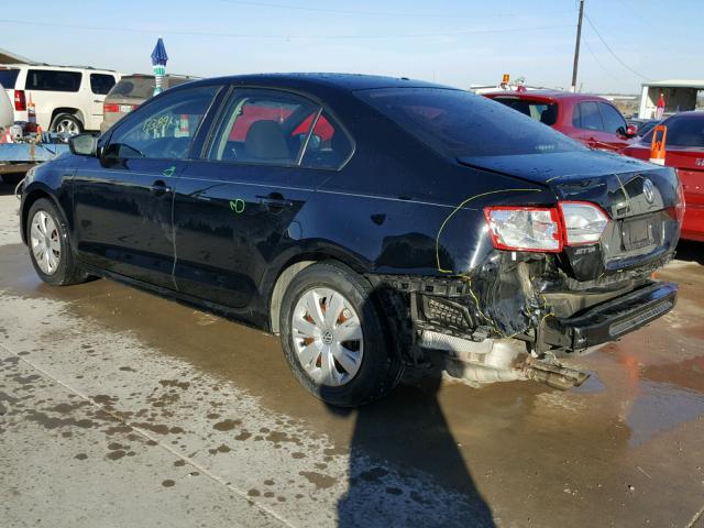 3VW2K7AJ3CM338073 - 2012 VOLKSWAGEN JETTA BASE BLACK photo 3