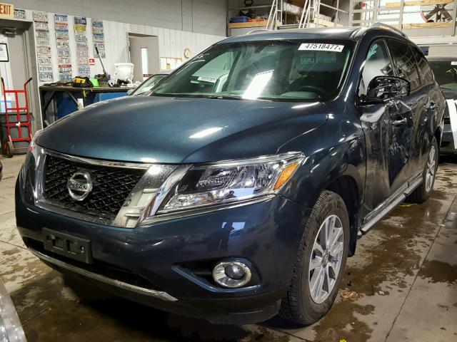 5N1AR2MM2DC690417 - 2013 NISSAN PATHFINDER BLUE photo 2