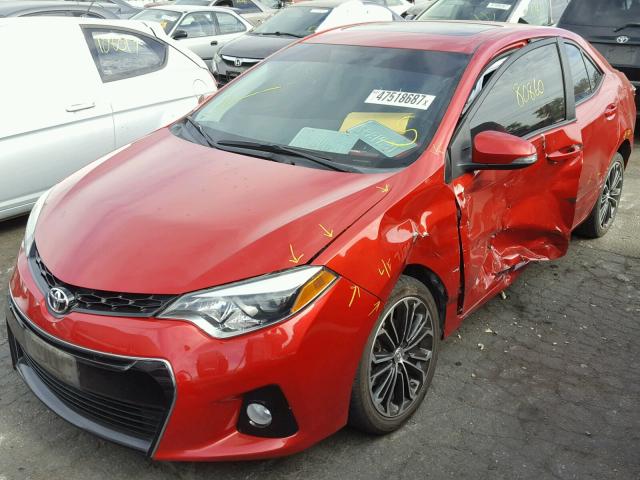 5YFBURHE9EP066562 - 2014 TOYOTA COROLLA L RED photo 2