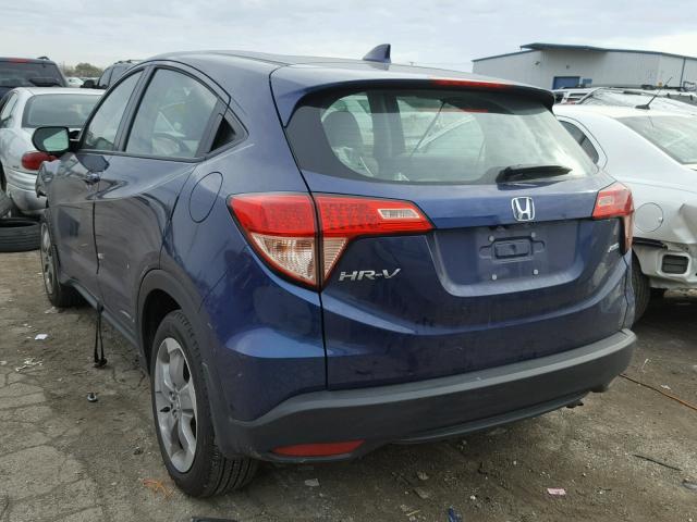 3CZRU6H37HG700158 - 2017 HONDA HR-V LX BLUE photo 3