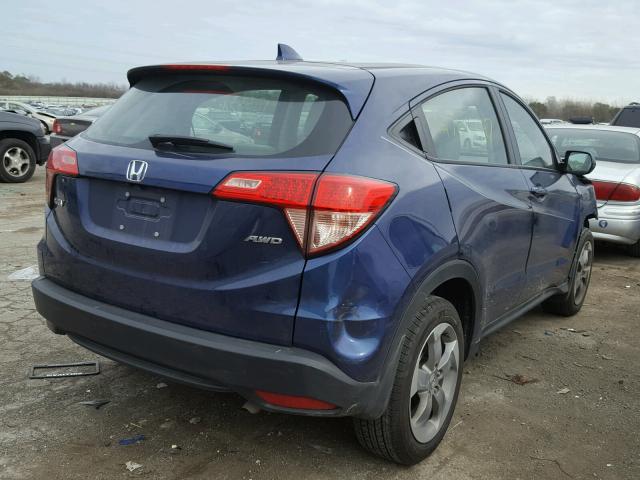 3CZRU6H37HG700158 - 2017 HONDA HR-V LX BLUE photo 4