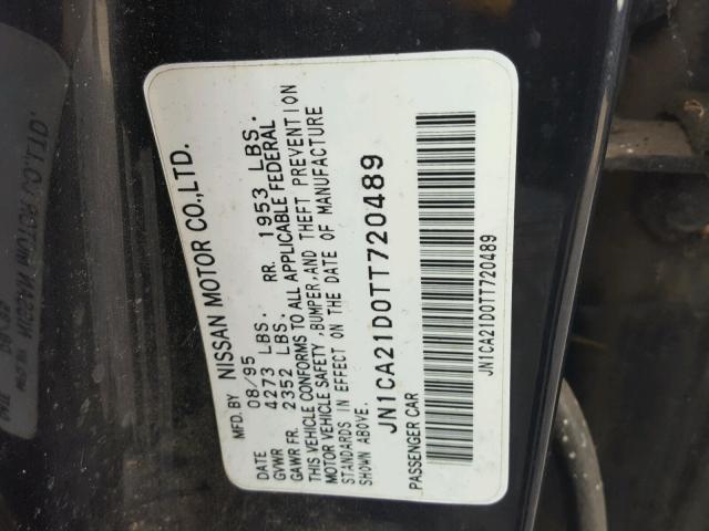 JN1CA21D0TT720489 - 1996 NISSAN MAXIMA GLE BLACK photo 10