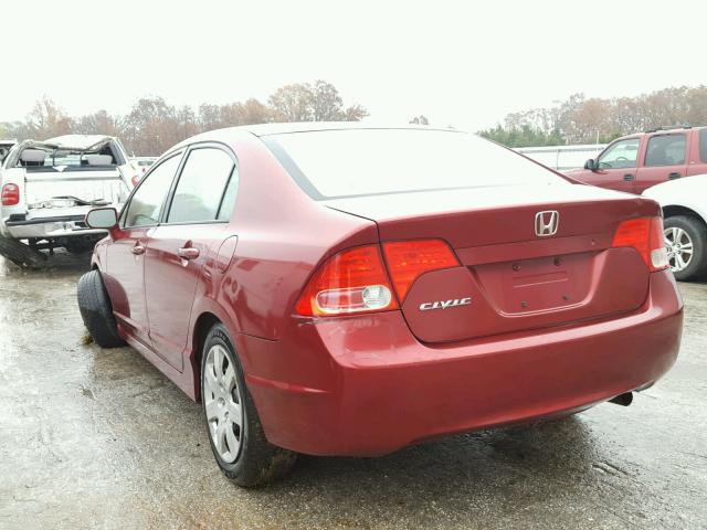 JHMFA16566S010687 - 2006 HONDA CIVIC LX MAROON photo 3