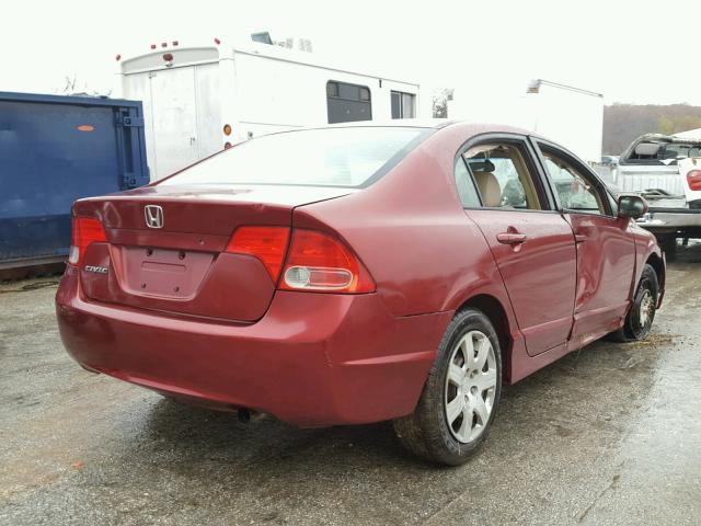 JHMFA16566S010687 - 2006 HONDA CIVIC LX MAROON photo 4