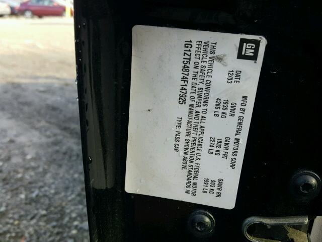 1G1ZT54874F147925 - 2004 CHEVROLET MALIBU LS შავი ფოტო 10