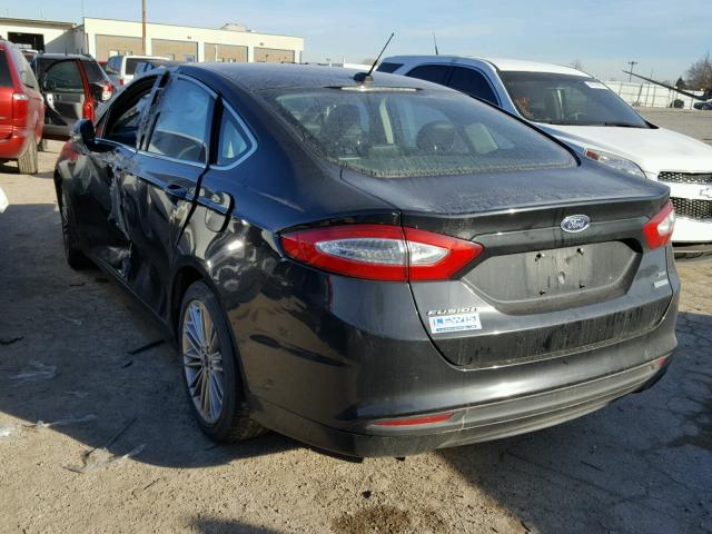 3FA6P0HR7DR377932 - 2013 FORD FUSION SE BLACK photo 3