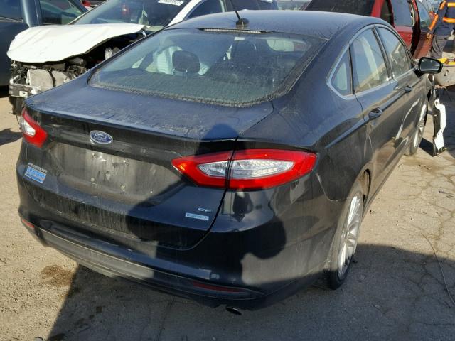 3FA6P0HR7DR377932 - 2013 FORD FUSION SE BLACK photo 4