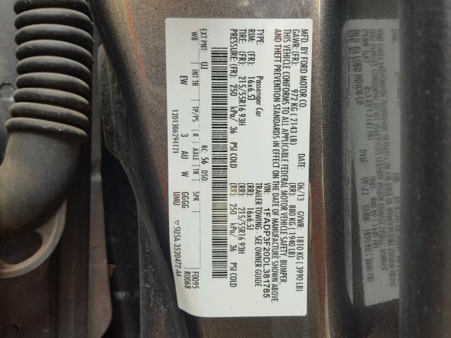 1FADP3F20DL381785 - 2013 FORD FOCUS SE GRAY photo 10