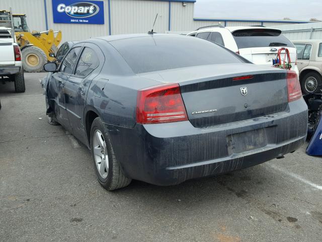 2B3KA43R68H204849 - 2008 DODGE CHARGER BLUE photo 3