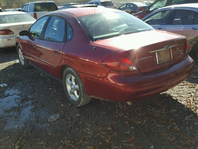 1FAFP53U9YA276643 - 2000 FORD TAURUS SE MAROON photo 3