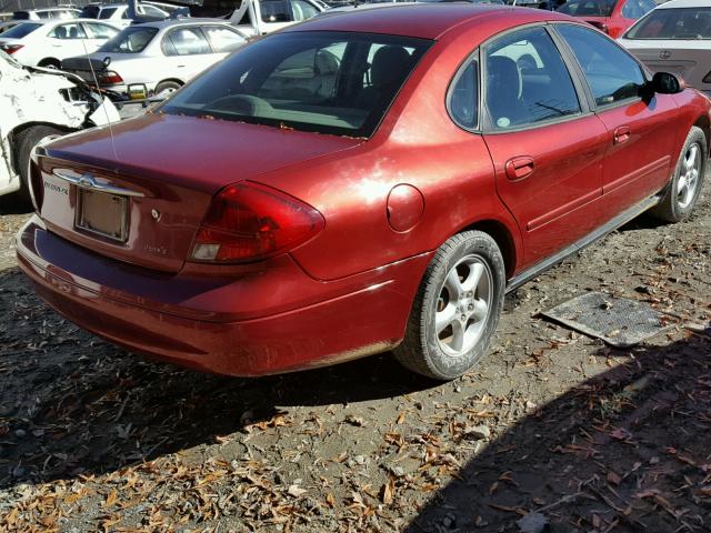 1FAFP53U9YA276643 - 2000 FORD TAURUS SE MAROON photo 4