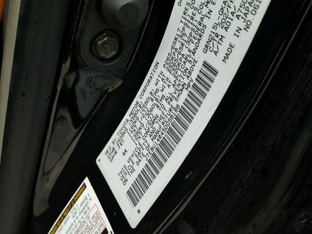 JTEBU14R450058188 - 2005 TOYOTA 4RUNNER SR BLACK photo 10