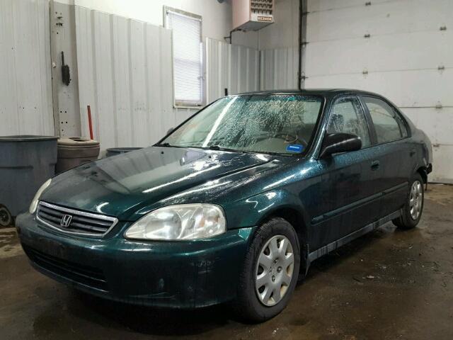 2HGEJ6615XH540179 - 1999 HONDA CIVIC BASE GREEN photo 2