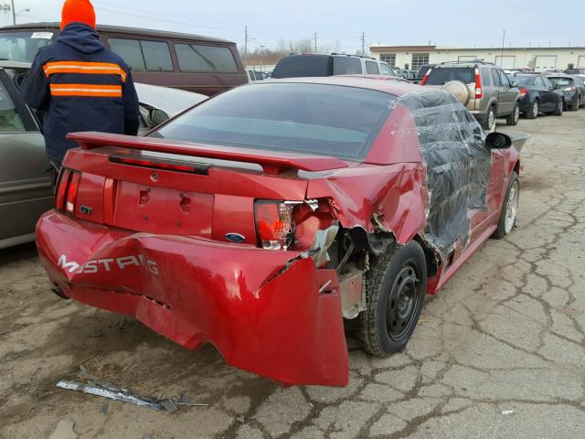 1FAFP42X52F212129 - 2002 FORD MUSTANG GT RED photo 4