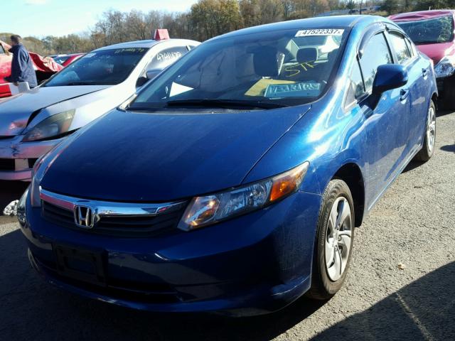 2HGFB2F59CH553279 - 2012 HONDA CIVIC LX BLUE photo 2