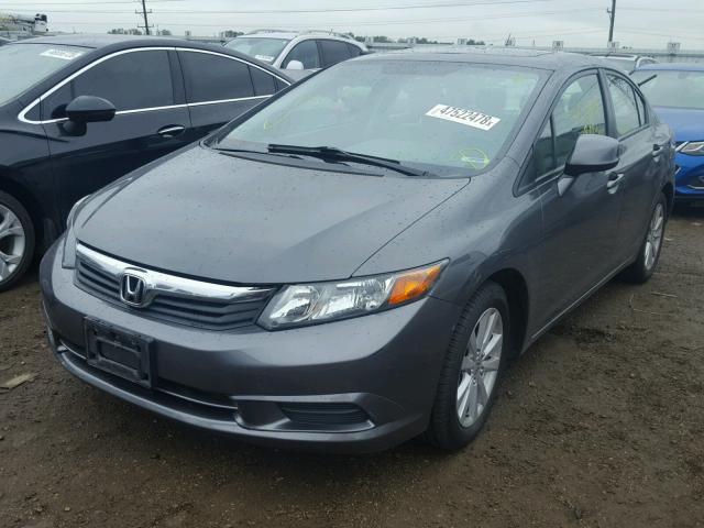 2HGFB2F94CH592073 - 2012 HONDA CIVIC EXL GRAY photo 2