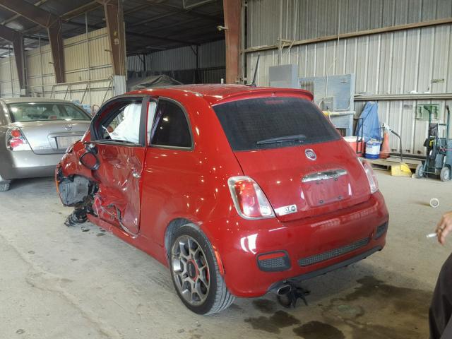 3C3CFFBR2CT385373 - 2012 FIAT 500 SPORT RED photo 3