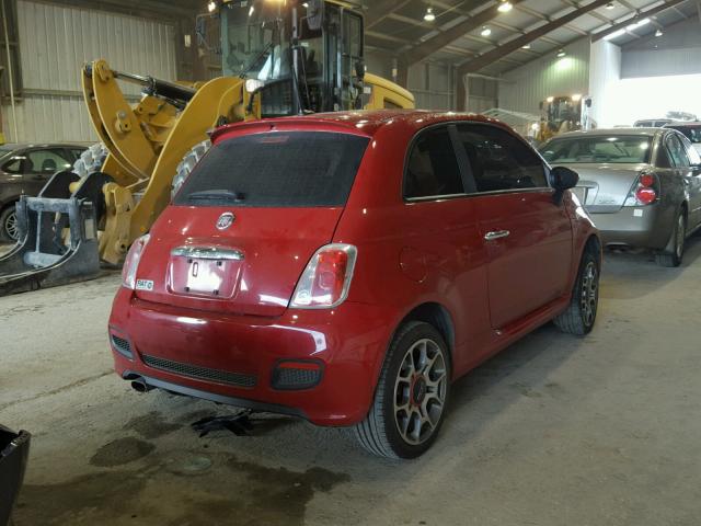 3C3CFFBR2CT385373 - 2012 FIAT 500 SPORT RED photo 4