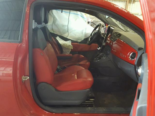 3C3CFFBR2CT385373 - 2012 FIAT 500 SPORT RED photo 5