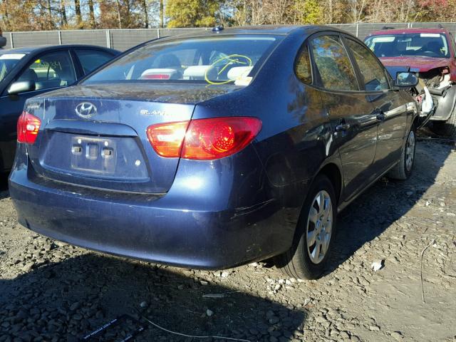 KMHDU46D09U639827 - 2009 HYUNDAI ELANTRA GL BLUE photo 4