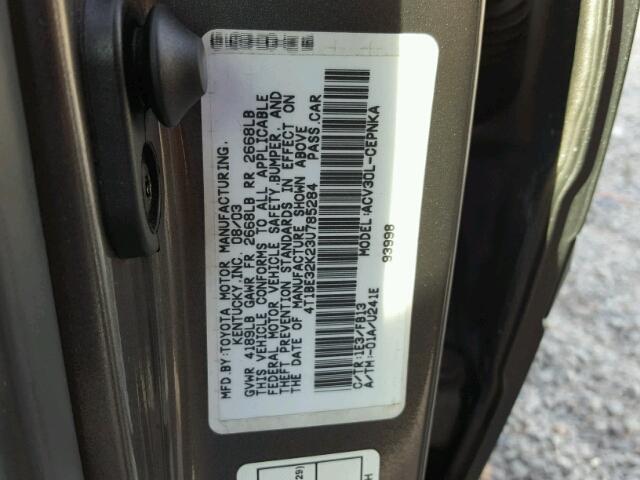 4T1BE32K23U785284 - 2003 TOYOTA CAMRY LE GRAY photo 10