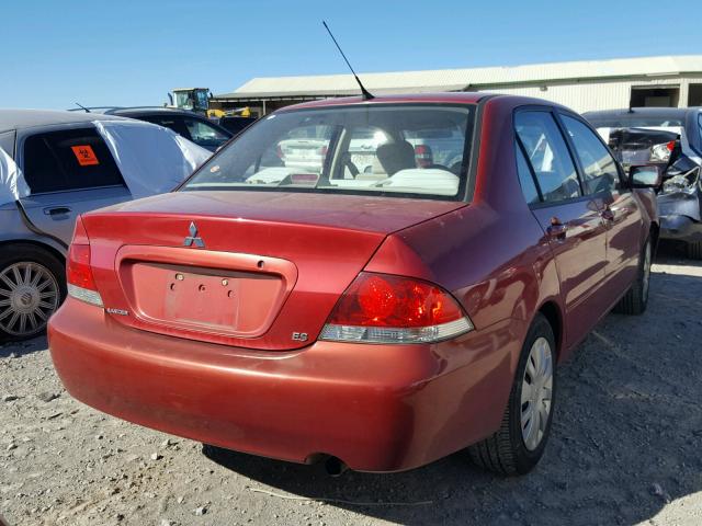 JA3AJ26E46U047578 - 2006 MITSUBISHI LANCER ES RED photo 4