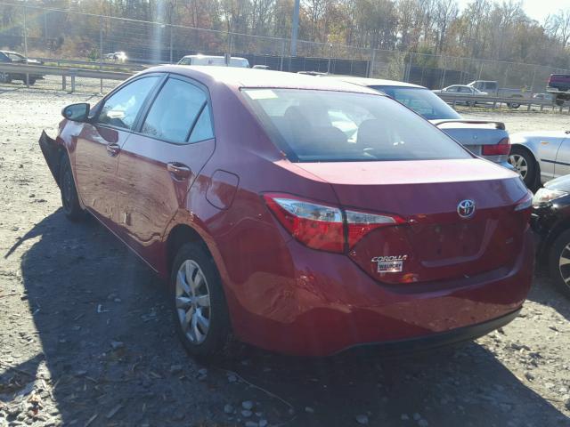 2T1BURHEXEC208045 - 2014 TOYOTA COROLLA L RED photo 3