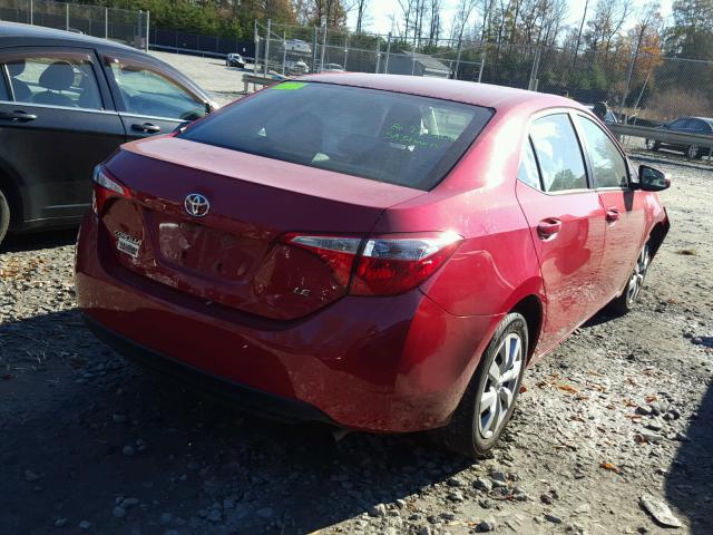 2T1BURHEXEC208045 - 2014 TOYOTA COROLLA L RED photo 4