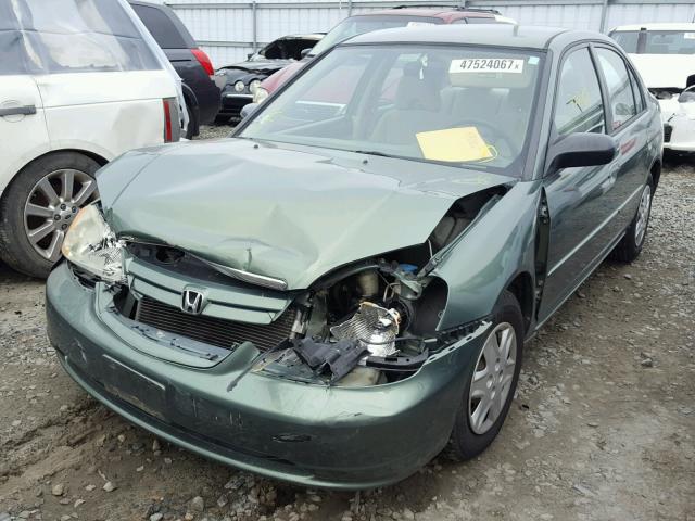 2HGES16593H585249 - 2003 HONDA CIVIC LX GREEN photo 2