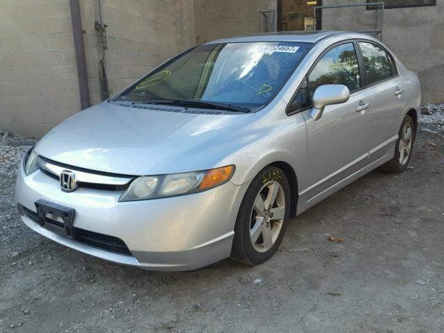 1HGFA16896L074455 - 2006 HONDA CIVIC EX SILVER photo 2