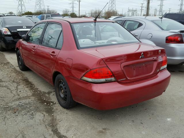 JA3AJ26E44U046573 - 2004 MITSUBISHI LANCER ES RED photo 3