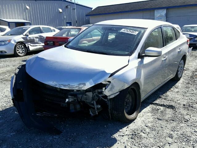 3N1AB7AP8FY352618 - 2015 NISSAN SENTRA S SILVER photo 2