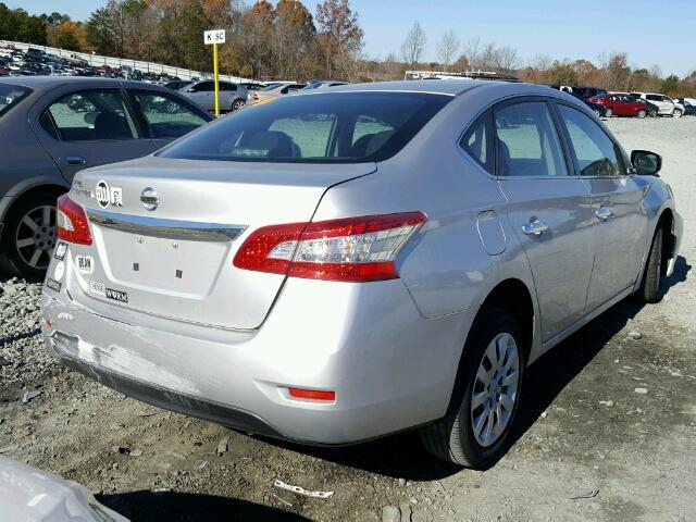 3N1AB7AP8FY352618 - 2015 NISSAN SENTRA S SILVER photo 4