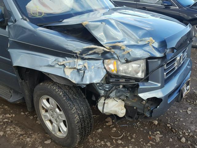 2HJYK16506H502612 - 2006 HONDA RIDGELINE BLUE photo 9