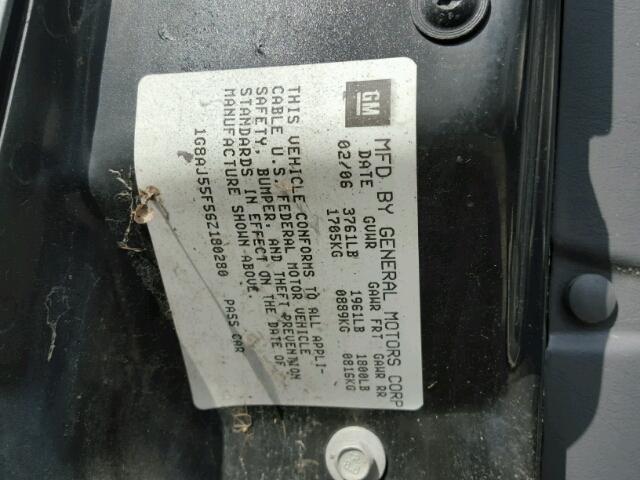 1G8AJ55F56Z180280 - 2006 SATURN ION LEVEL GRAY photo 10