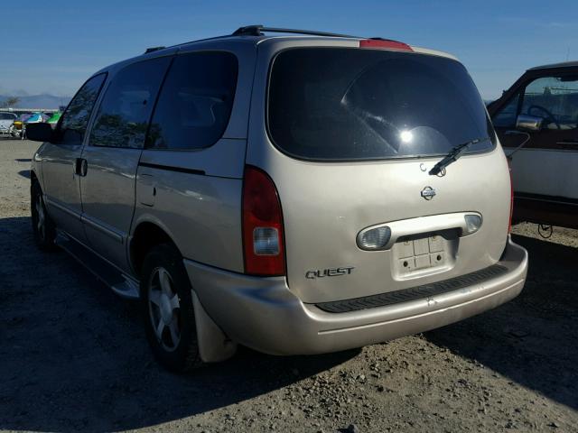 4N2ZN15T71D805437 - 2001 NISSAN QUEST GXE BEIGE photo 3