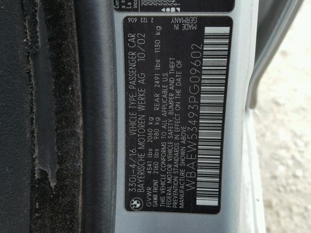 WBAEW53493PG09602 - 2003 BMW 330 XI Күміс фото 10