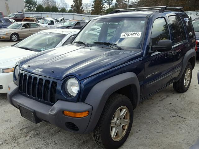 1J4GL48K33W654523 - 2003 JEEP LIBERTY SP BLUE photo 2