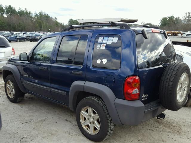 1J4GL48K33W654523 - 2003 JEEP LIBERTY SP BLUE photo 3