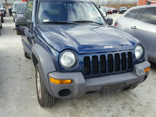 1J4GL48K33W654523 - 2003 JEEP LIBERTY SP BLUE photo 9