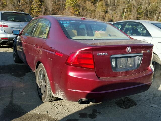 19UUA662X5A052037 - 2005 ACURA TL MAROON photo 3