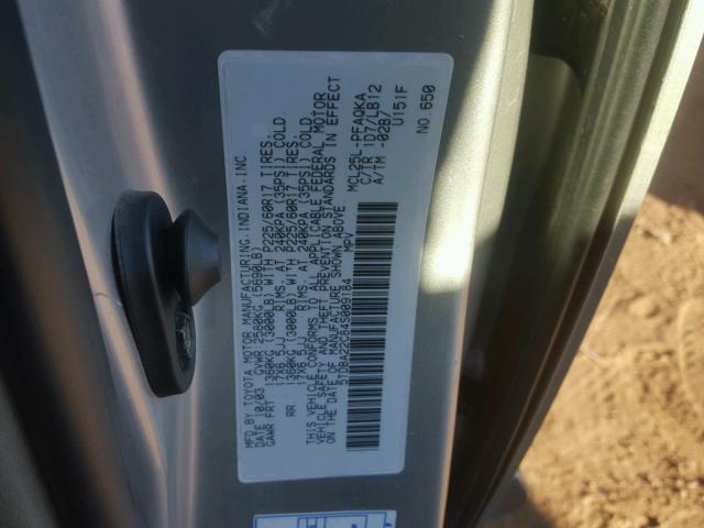 5TDBA22C84S009184 - 2004 TOYOTA SIENNA XLE SILVER photo 10