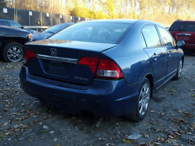 2HGFA16559H545248 - 2009 HONDA CIVIC LX BLUE photo 4