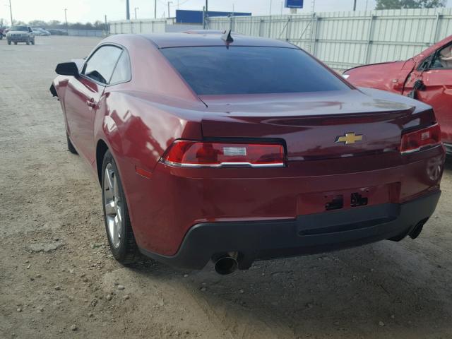 2G1FD1E35F9287611 - 2015 CHEVROLET CAMARO LT RED photo 3