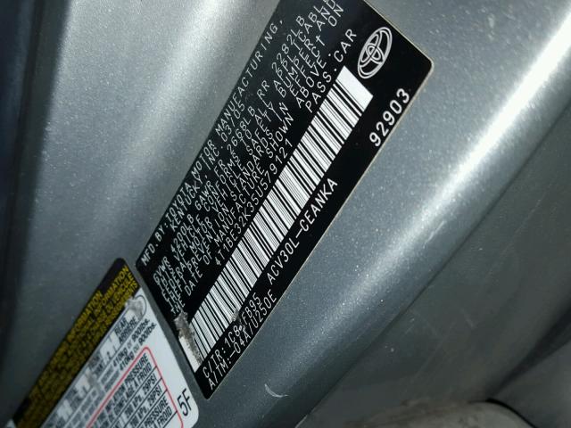 4T1BE32K35U579121 - 2005 TOYOTA CAMRY LE GRAY photo 10
