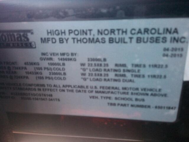 4UZABRDT1GCGT6148 - 2016 FREIGHTLINER CHASSIS B2 黄色 照片 10