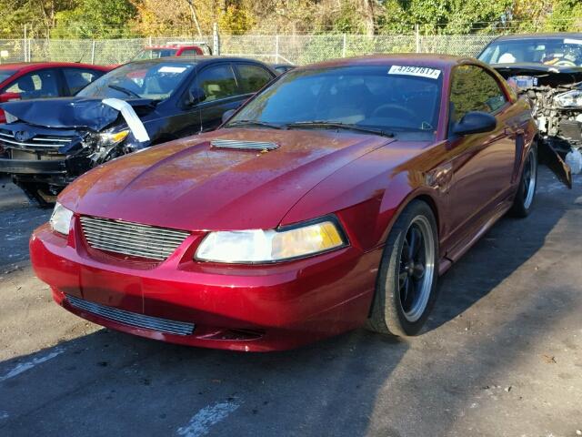 1FAFP4044YF111262 - 2000 FORD MUSTANG RED photo 2